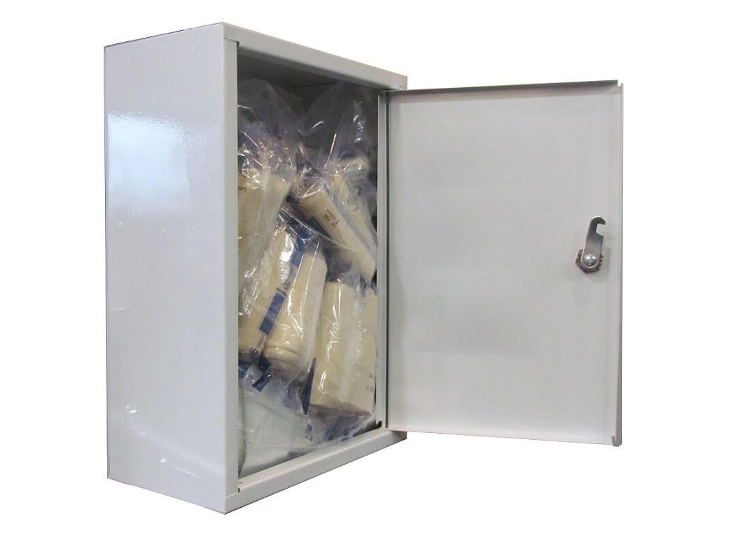 Primer metalnog ormarića za prvu pomoć sa punjenjem – izbor TS1 ili TS4