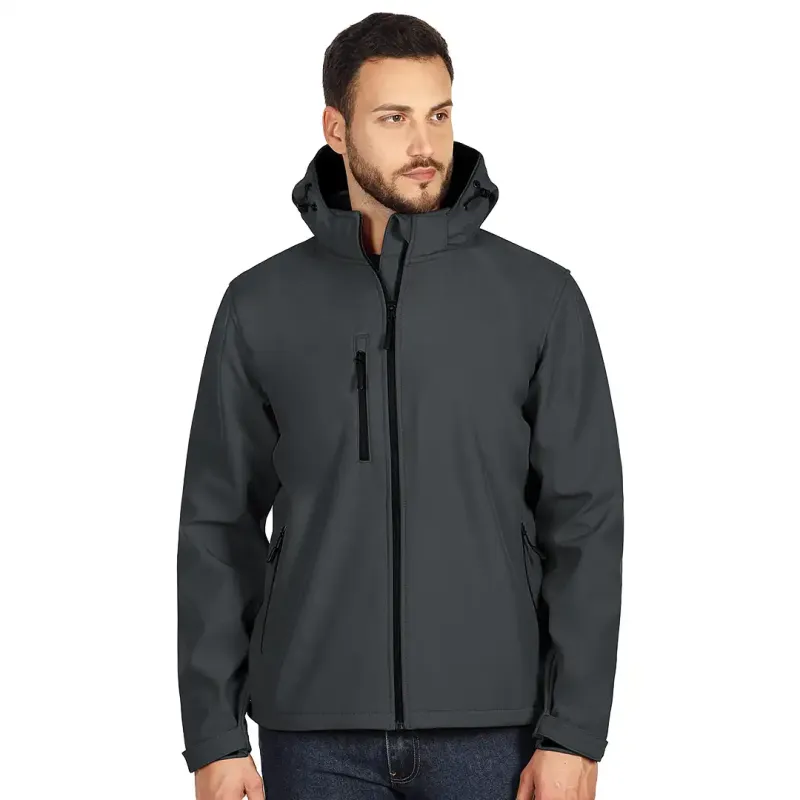 EXPLODE PROTECT MEN softshell jakna sa skidajućom kapuljačom Tamno siva 3XL | Novatex DOO