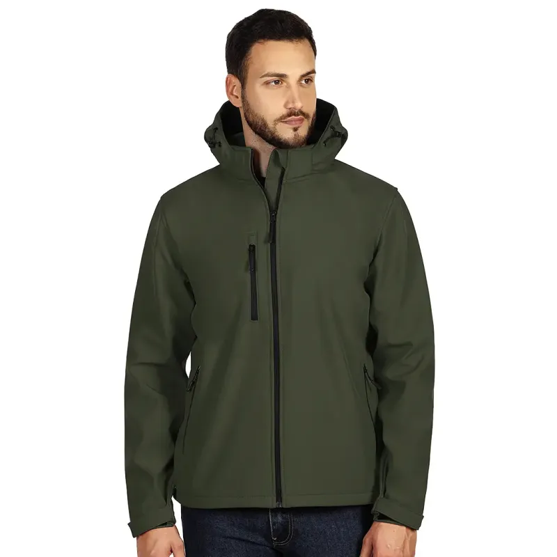 EXPLODE PROTECT MEN softshell jakna sa skidajućom kapuljačom Maslinasta 3XL | Novatex DOO