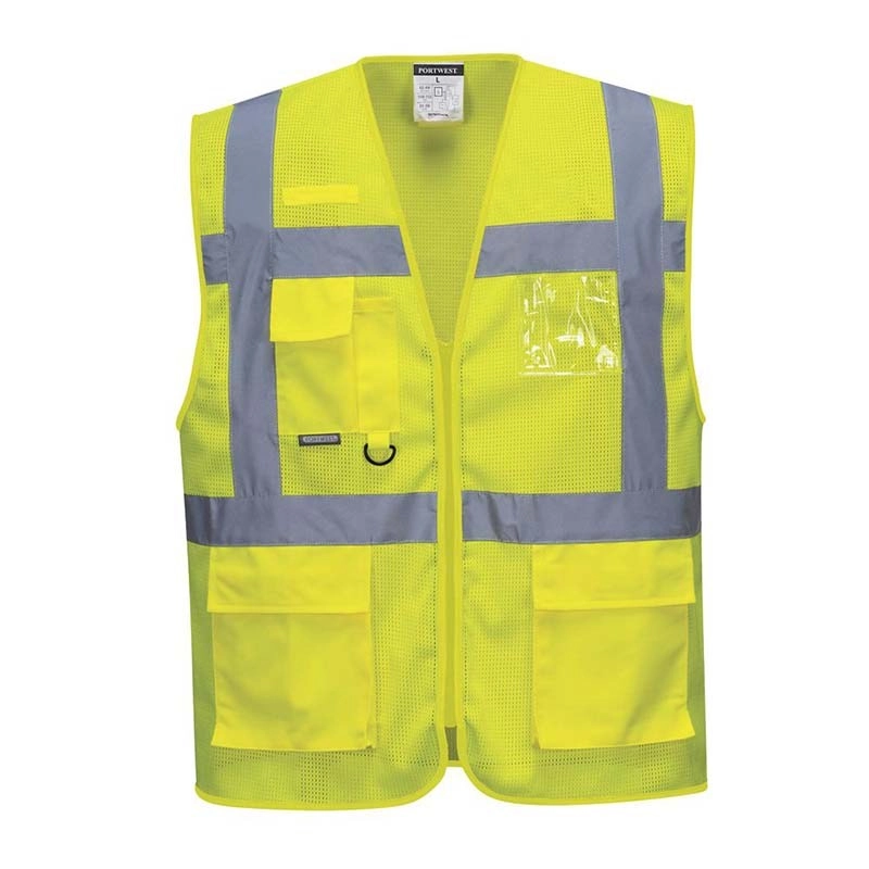 PW C376-XS FLUORESCENTNI PRSLUK ŽUTI - MREŽA/DŽEPOVI | Novatex DOO