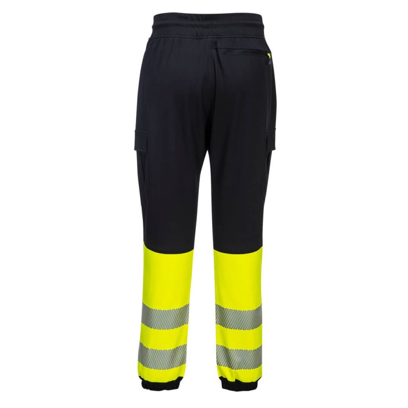 Portwest KX341 PW3 Flexi Jogger visokovidljive radne pantalone, žuta boja sa segmentiranom reflektujućom trakom