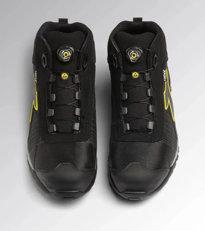 Diadora Glove MDS Matryx S3S - duboke zaštitne cipele, crna boja, ESD zaštita i Quick sistem vezivanja