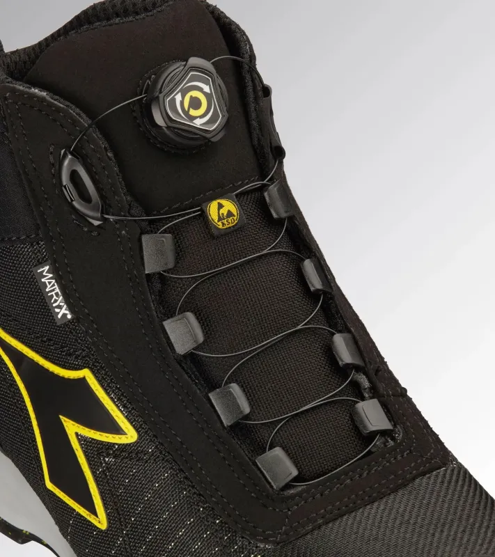 Diadora Glove MDS Matryx S3S - duboke zaštitne cipele, crna boja, ESD zaštita i Quick sistem vezivanja