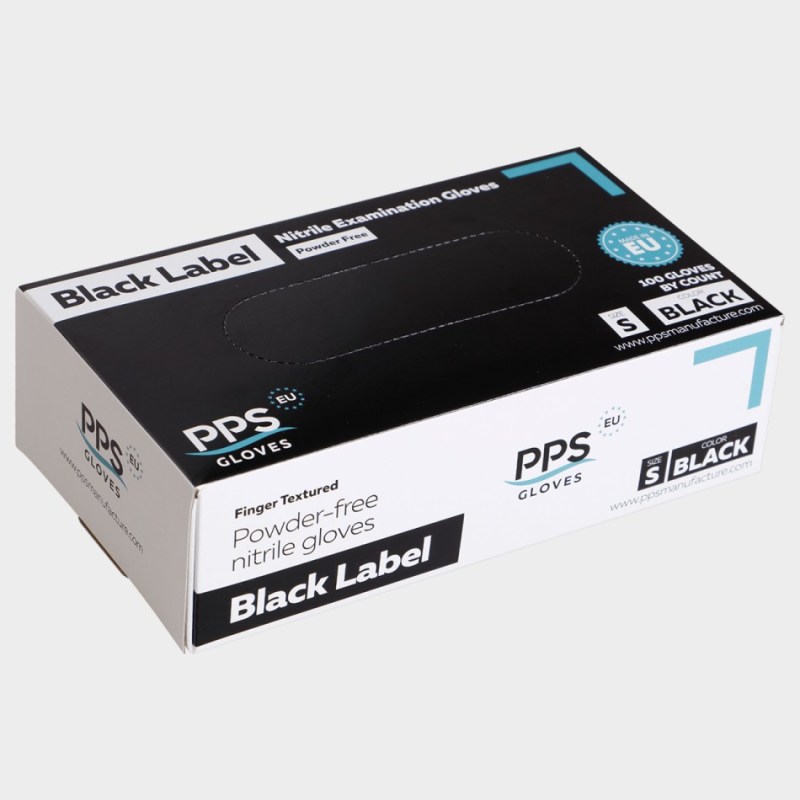 PPS Black Label 3.5G crne nitrilne hemijske rukavice
