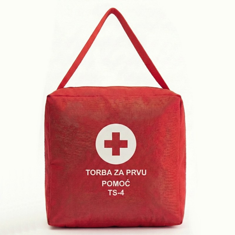 Prenosiva torba za prvu pomoć – TS4 puna, crvena torba sa zip zatvaranjem